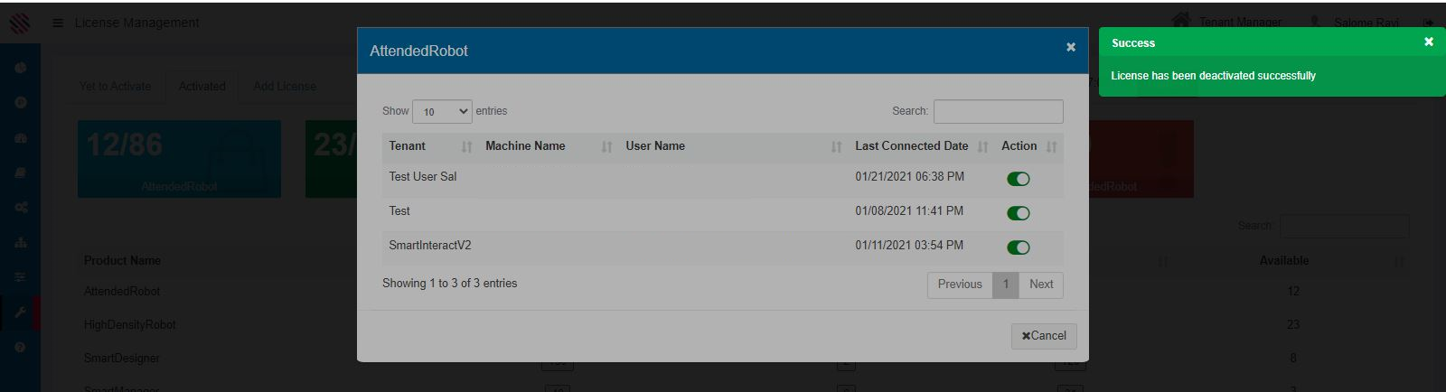 License mgmt